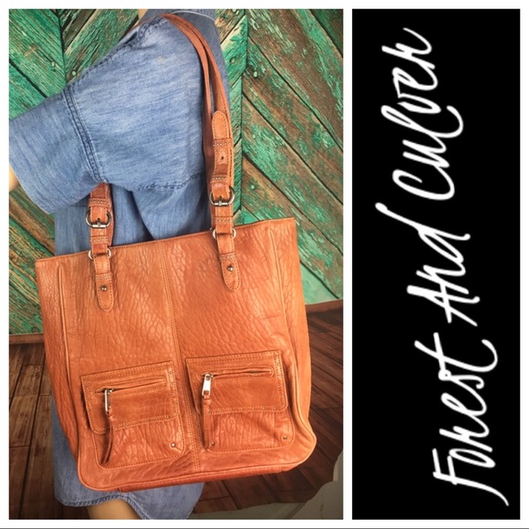 Forest And Culver Sienna Leather Tote - Picture 1 of 8
